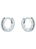 Ted Baker silver tone clear crystal Hettie hoop earrings 10mm (British brand)