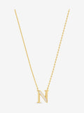 Inicio Gold 14K Real Plated and Mother of Pearl Initial Pendant - N - Gift Pouch