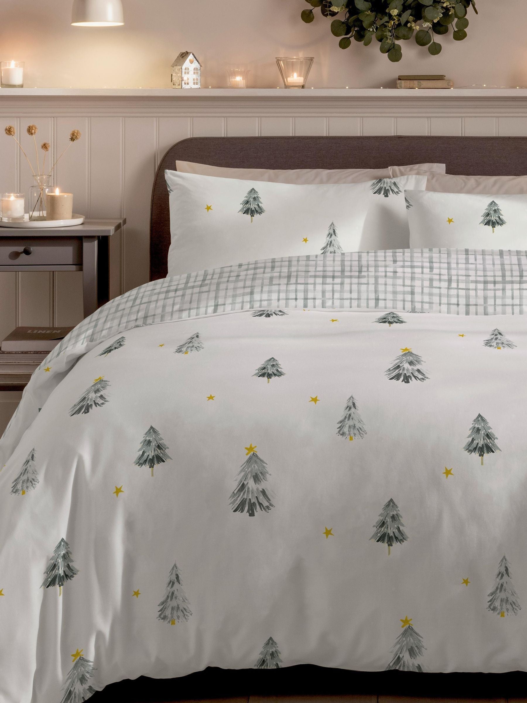 Copenhagen Home Grey Frida Christmas duvet cover set Single - British product