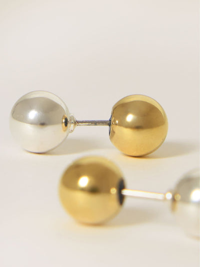 Jigsaw Metallic Reversible Stud Earrings Fashion Jewellery