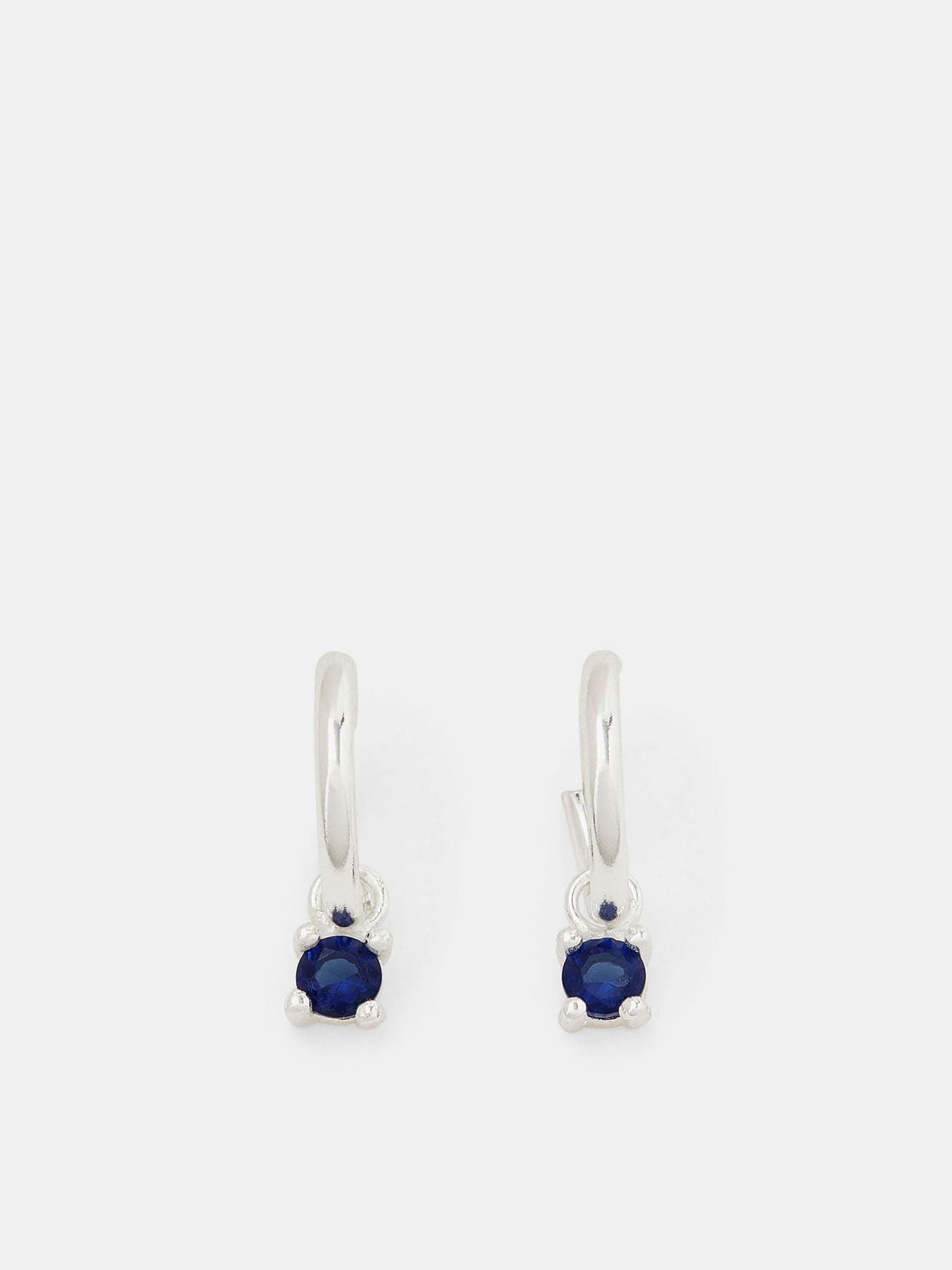 Accessorize blue diamanté drop hoop earrings - British product