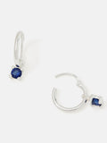 Accessorize Silver Tone Sterling Diamanté Drop Hoop Earrings