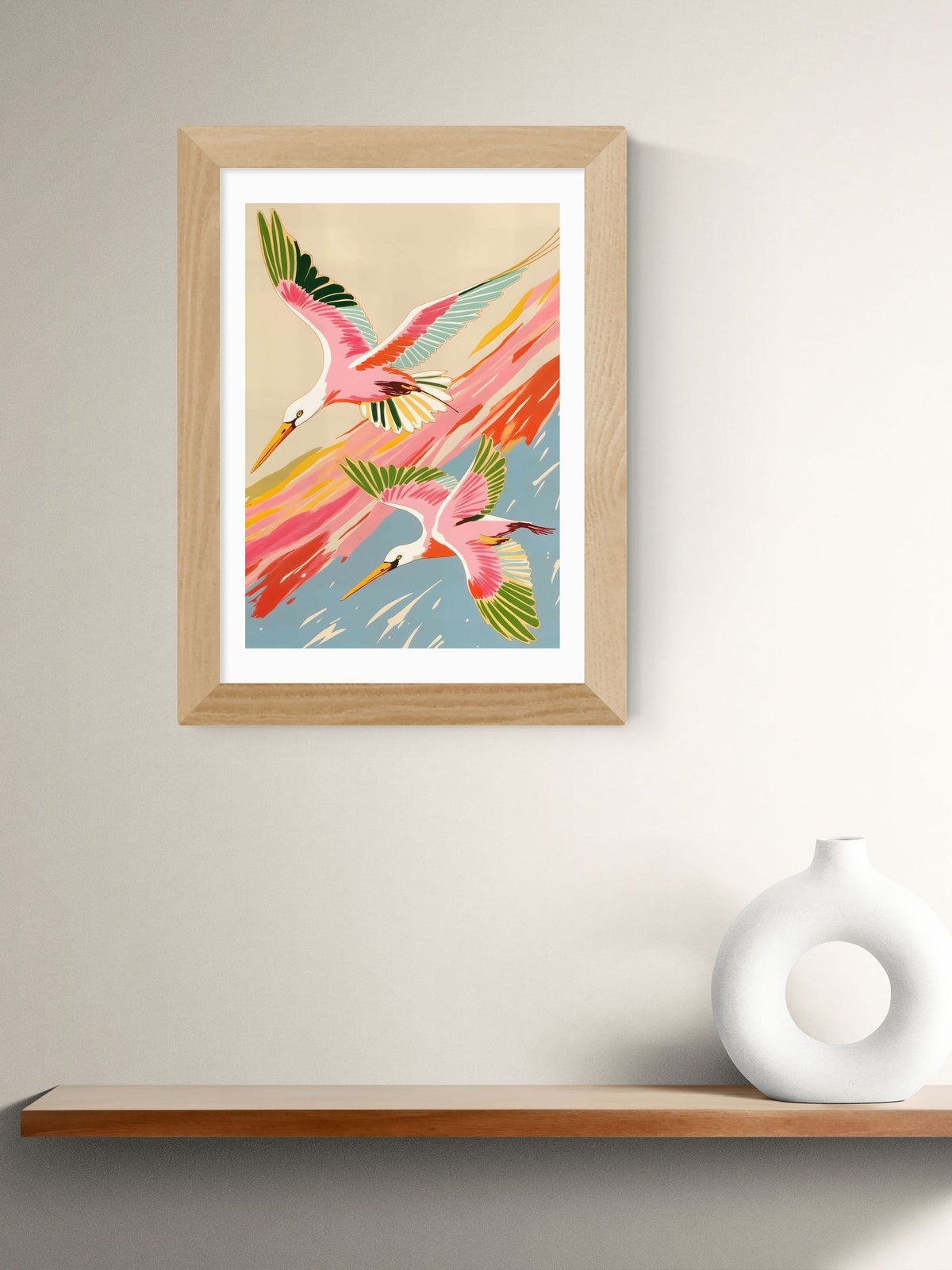 East End Prints Oak Roseate Spoonbills Wall Art Print by 83 Oranges