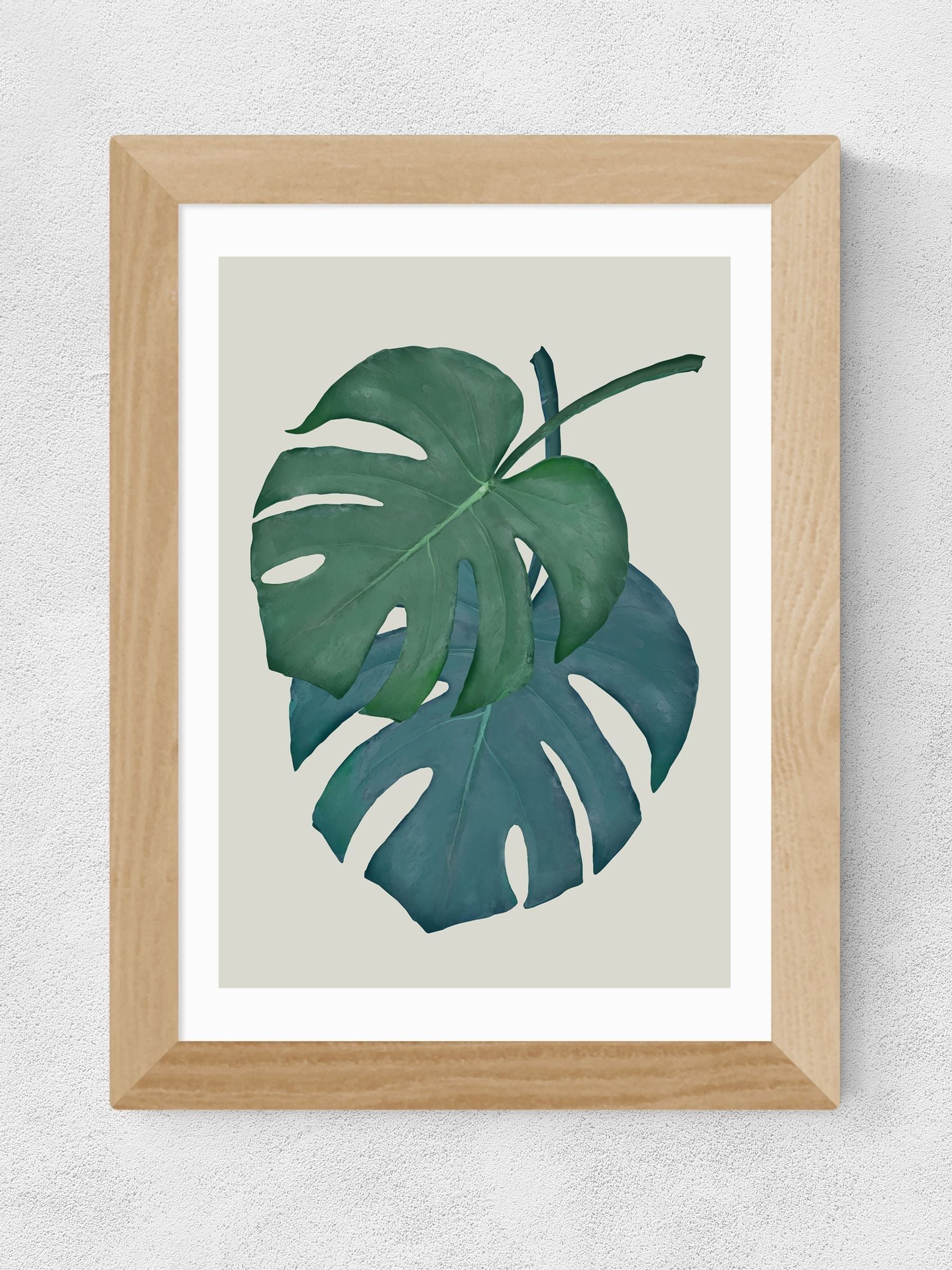 East End Prints Monstera Aqua wall art print - British product
