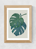 East End Prints Monstera Aqua wall art print - British product