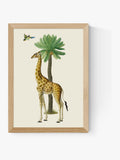 East End Prints Oak Giraffe and Bird Wall Art Print by Natural History Museum