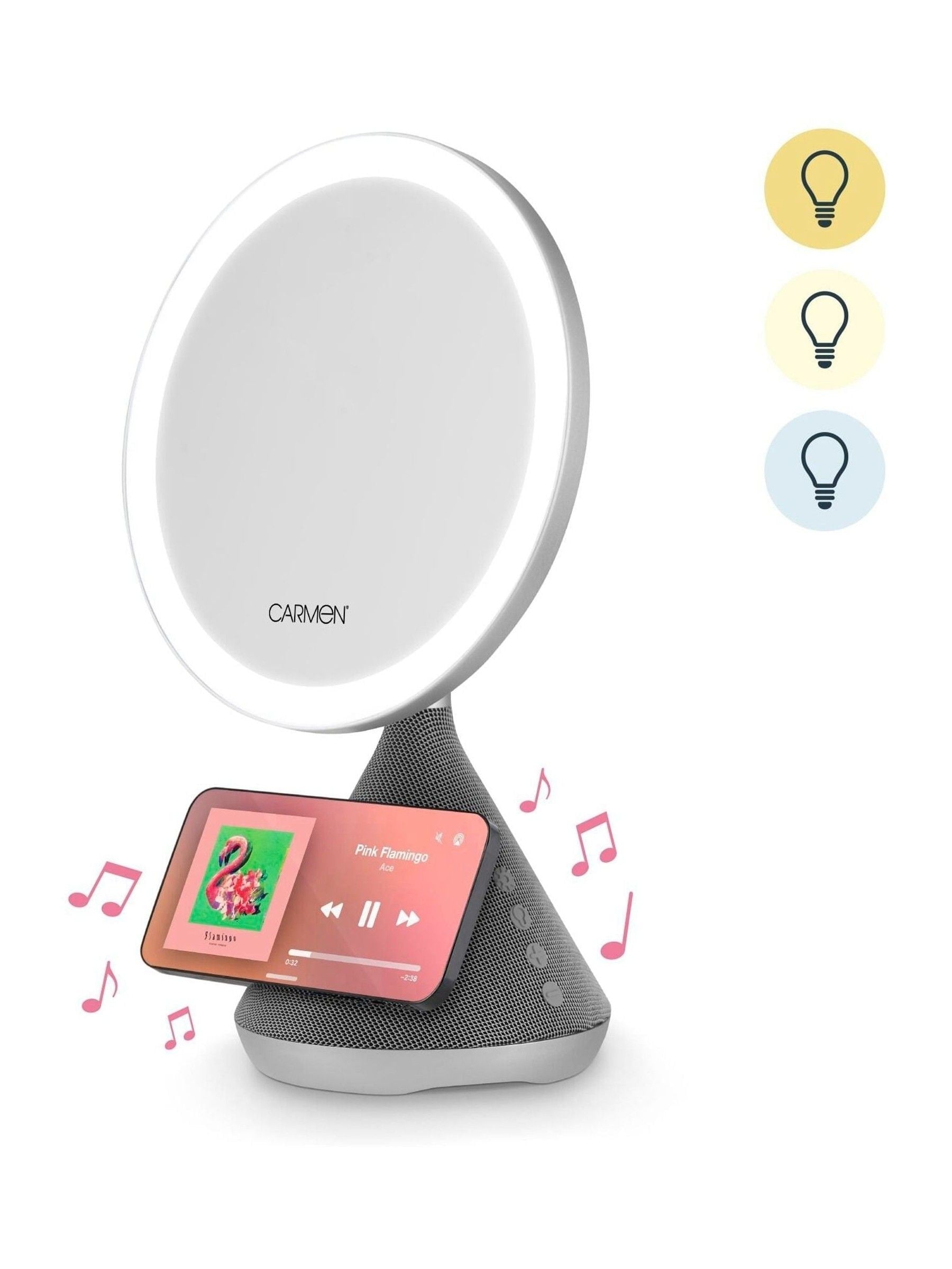 Carmen Silver 3-in-1 Illuminated LED Mirror 36cm - British product