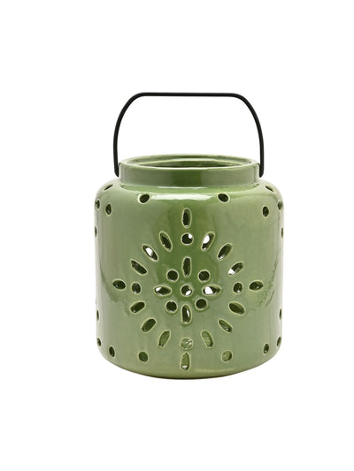 Widdop Sage Ceramic Lantern Candle Holder 21.5cm