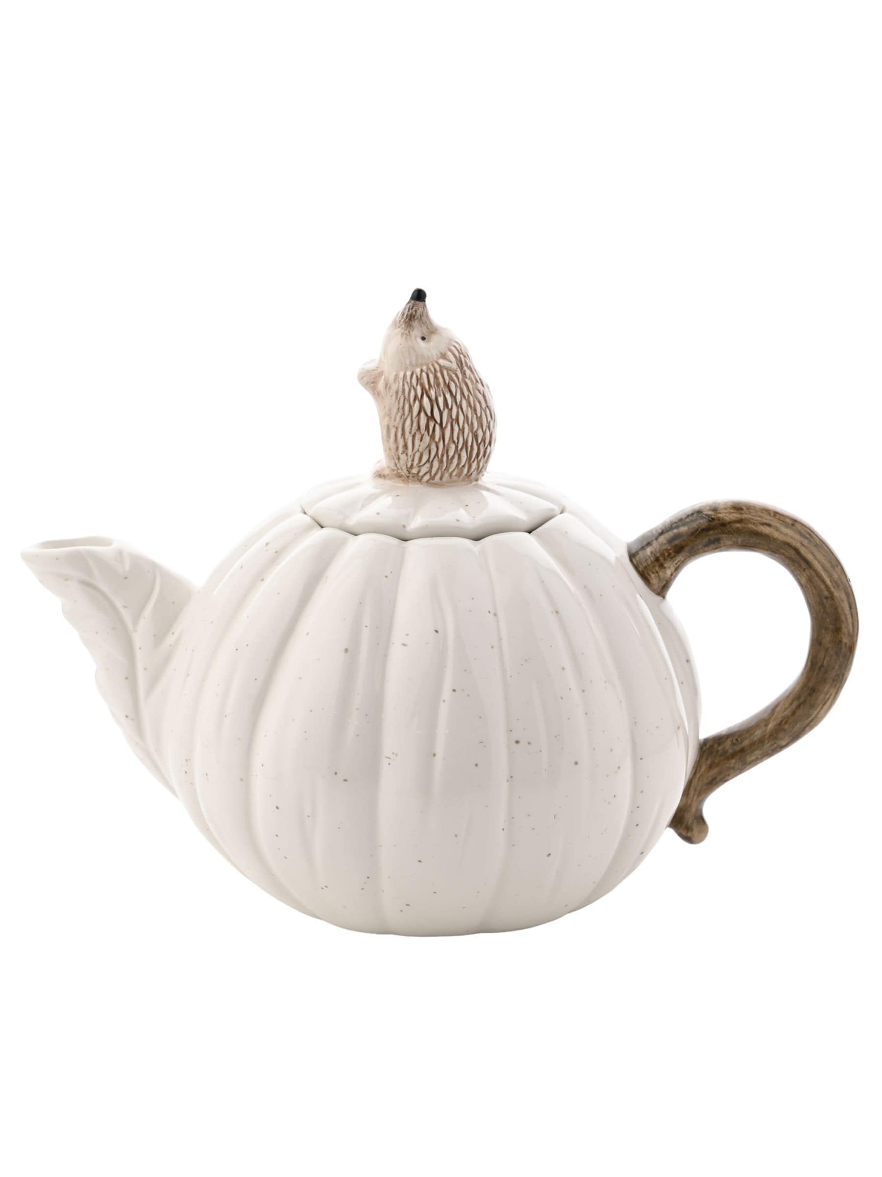 Widdop white hedgehog ceramic teapot (British brand)