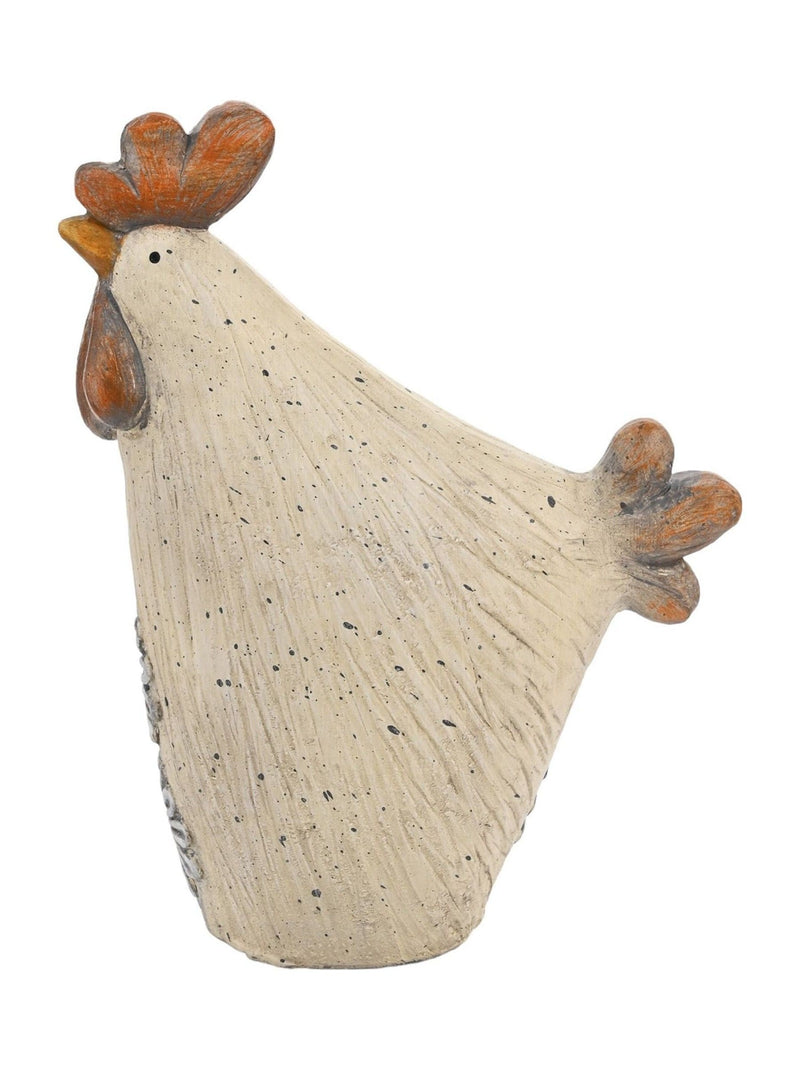 Widdop white resin chicken figurine 22cm height (British brand)