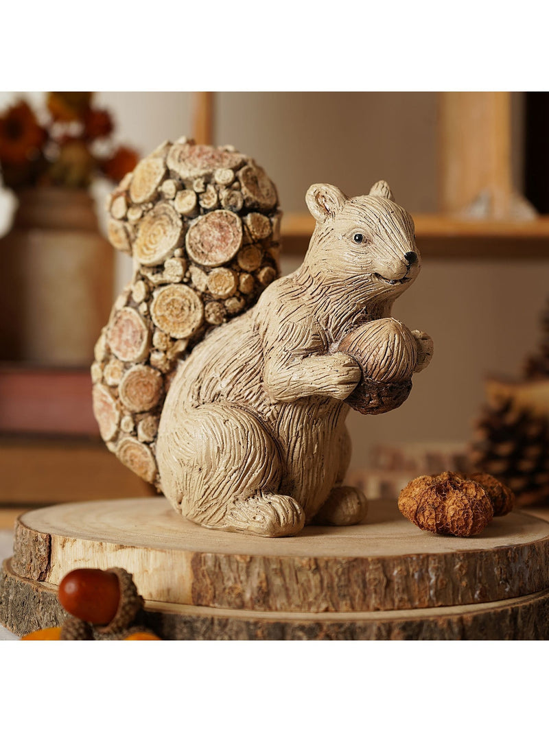 Widdop brown wood effect squirrel ornament on log, 15cm height (British brand)