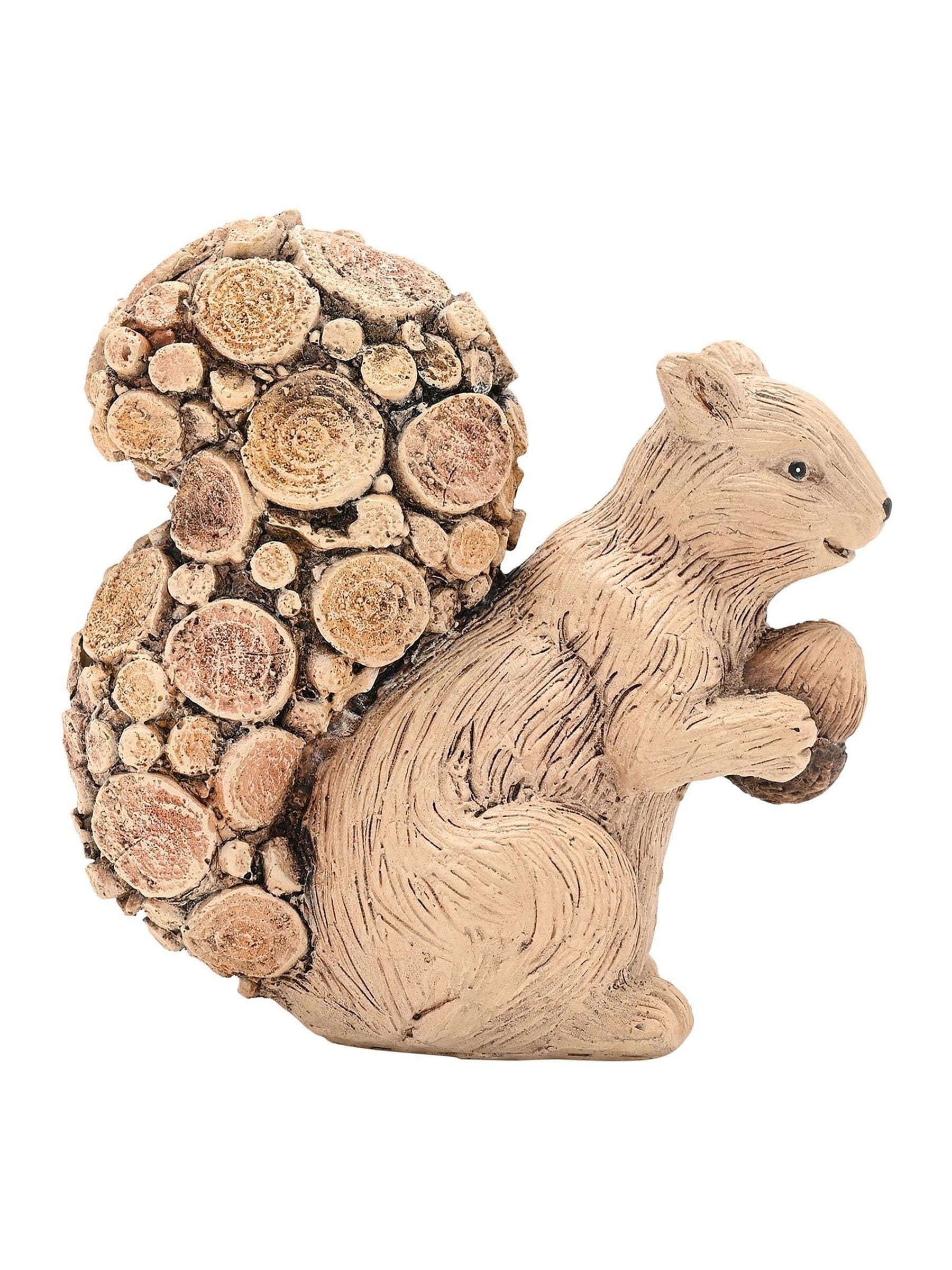 Widdop brown wood effect squirrel ornament on log, 15cm height (British brand)