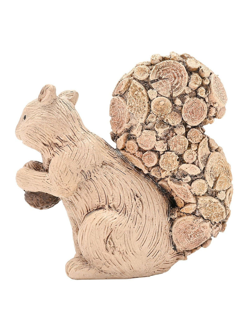 Widdop brown wood effect squirrel ornament on log, 15cm height (British brand)