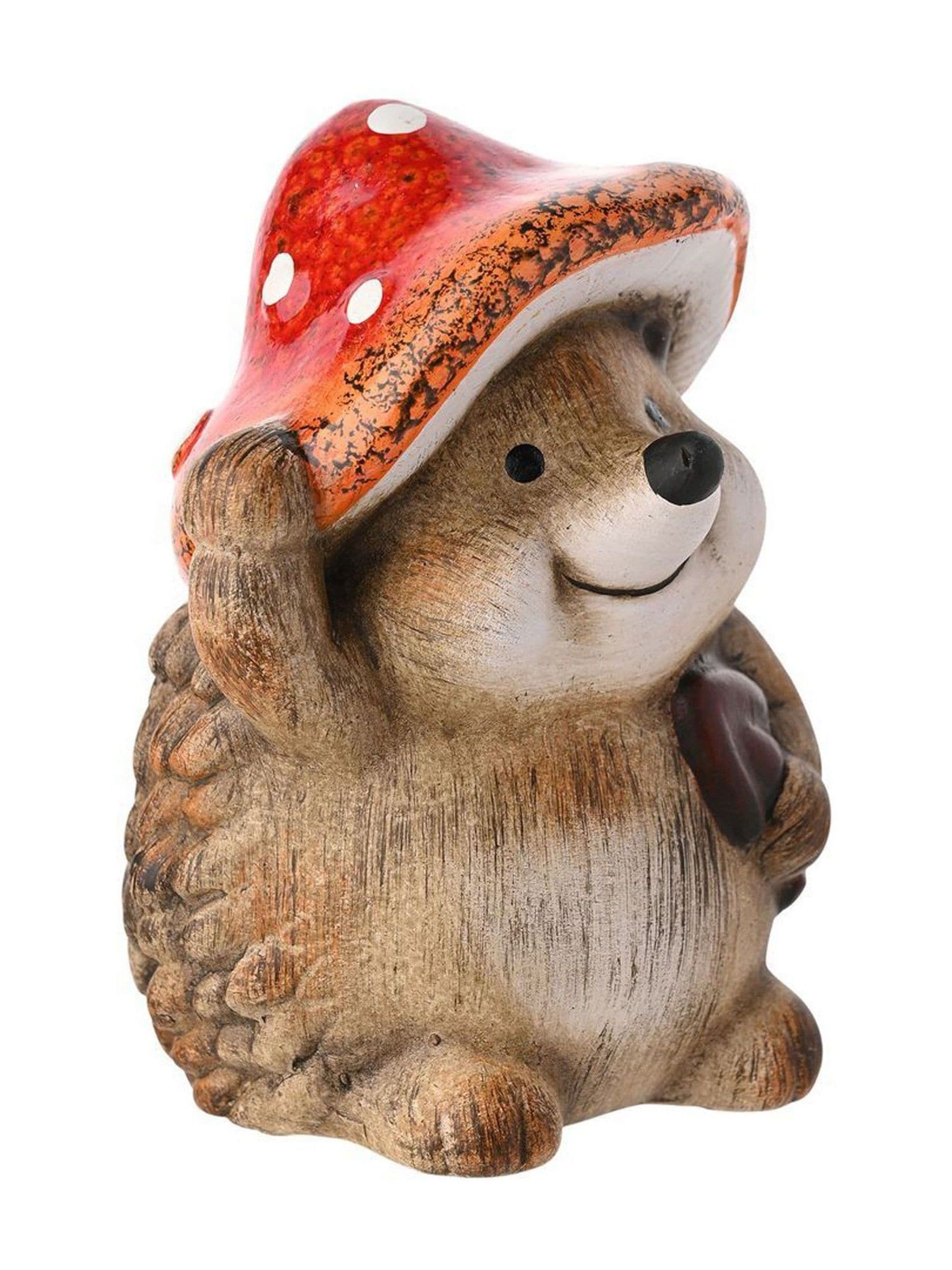 Widdop Brown Large Hedgehog In A Toadstool Hat