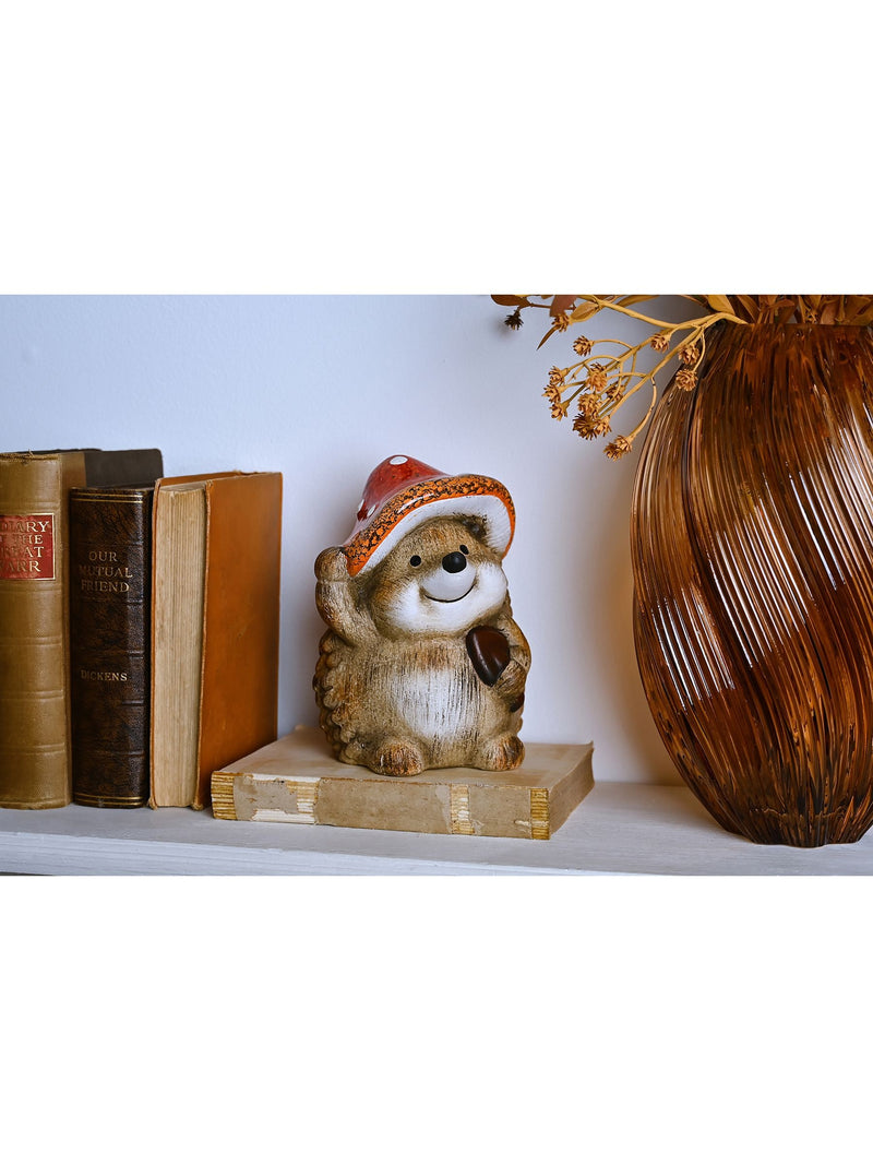 Widdop Brown Large Hedgehog In A Toadstool Hat