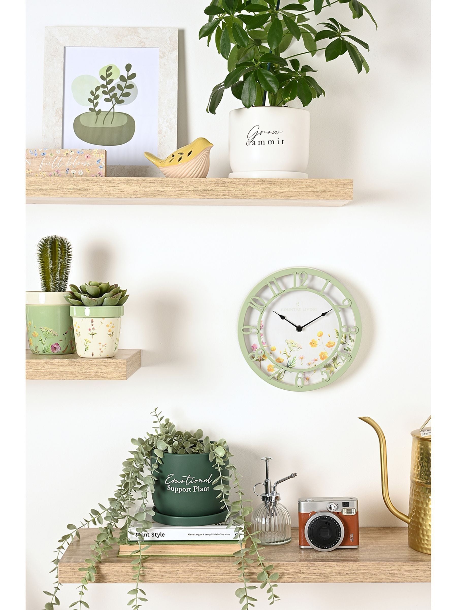 Widdop white ceramic plant pot with Grow Damn It inscription 14x16x16cm (British brand)
