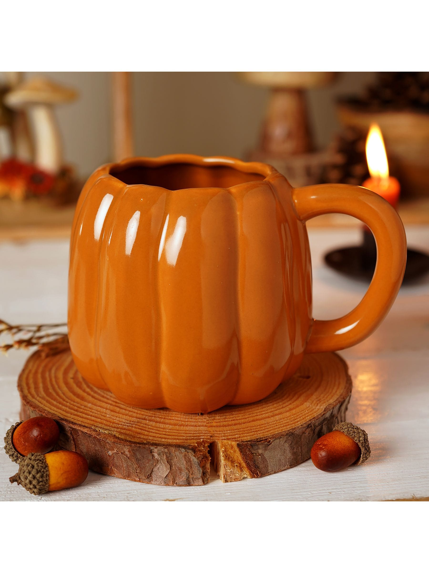 Widdop orange pumpkin ceramic mug height 10cm (British brand)