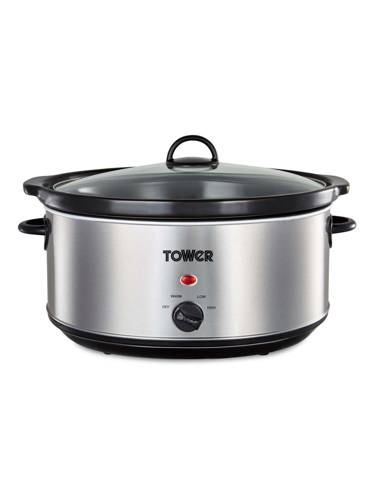 Tower Silver Stainless Steel slow cooker 6.5L (British brand)