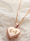 Posh Totty Designs gold tone floral print heart locket necklace, imported from the UK