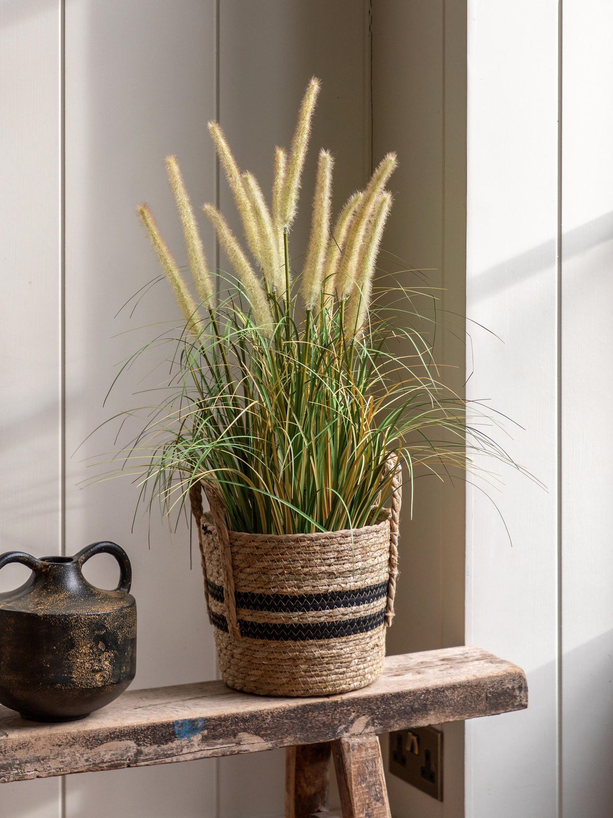 Gallery Home white faux potted grass 5 pack UK version