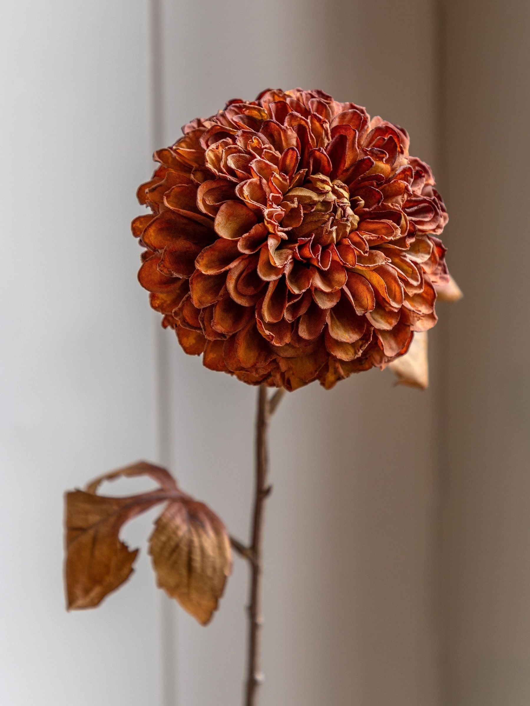 Gallery Home burnt orange artificial dahlias 6 stems, UK version