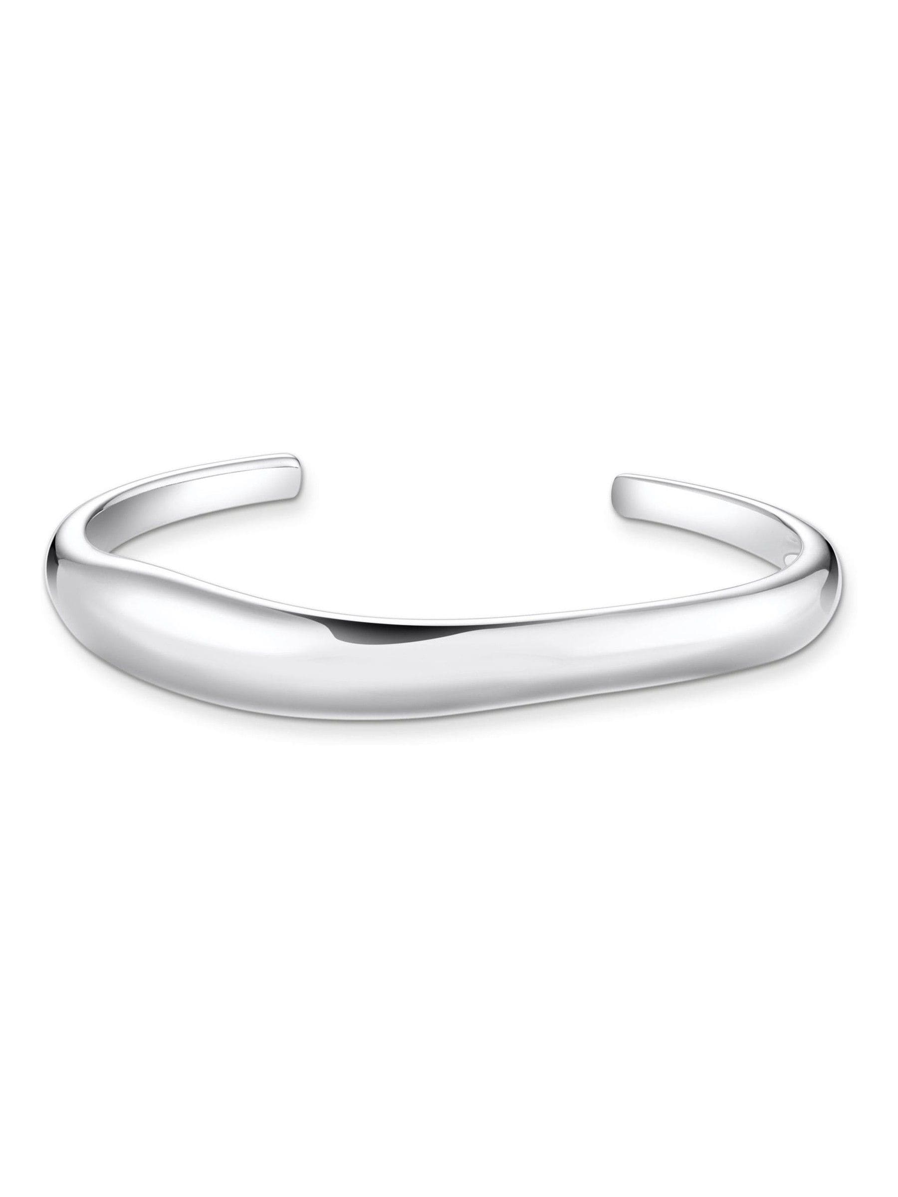 Thomas Sabo silver curved bangle with timeless shapes (British brand)