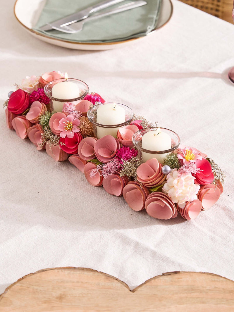 Dibor Belford floral triple candle holder 9cm height - British product