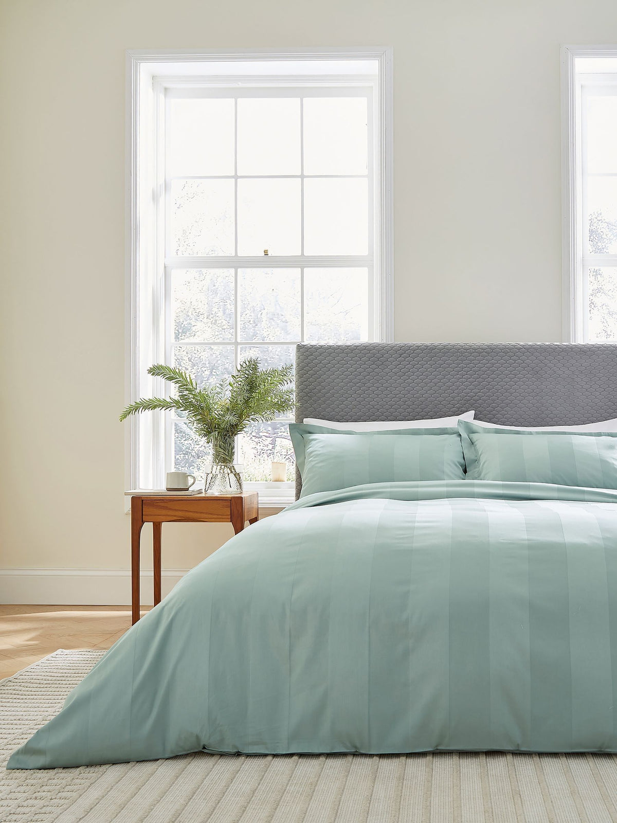 Bedeck of Belfast celadon Serra dobby duvet cover set - British product