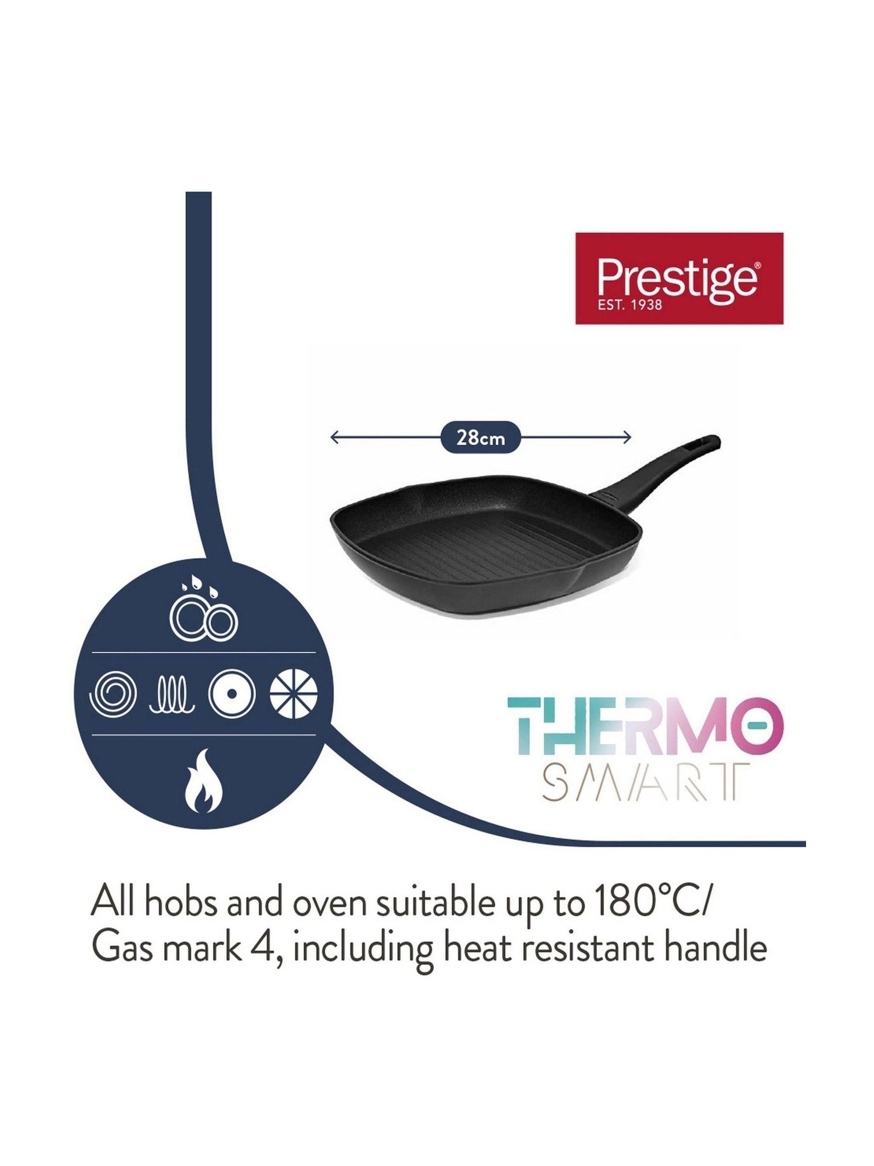 Prestige Black Thermosmart 28cm Induction Square Grillpan