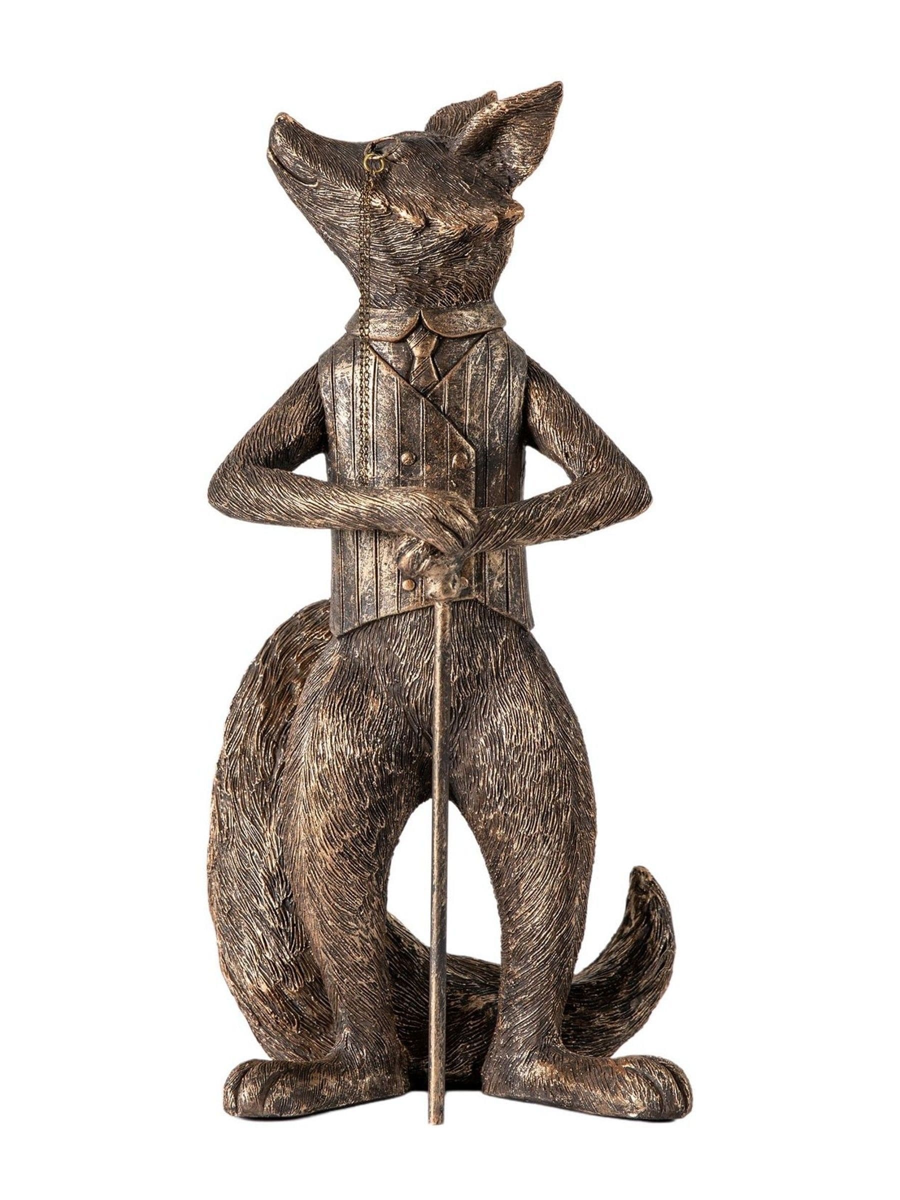 Gallery Home bronze fox sculpture 31.5cm height, UK version