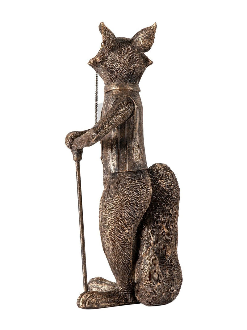 Gallery Home bronze fox sculpture 31.5cm height, UK version