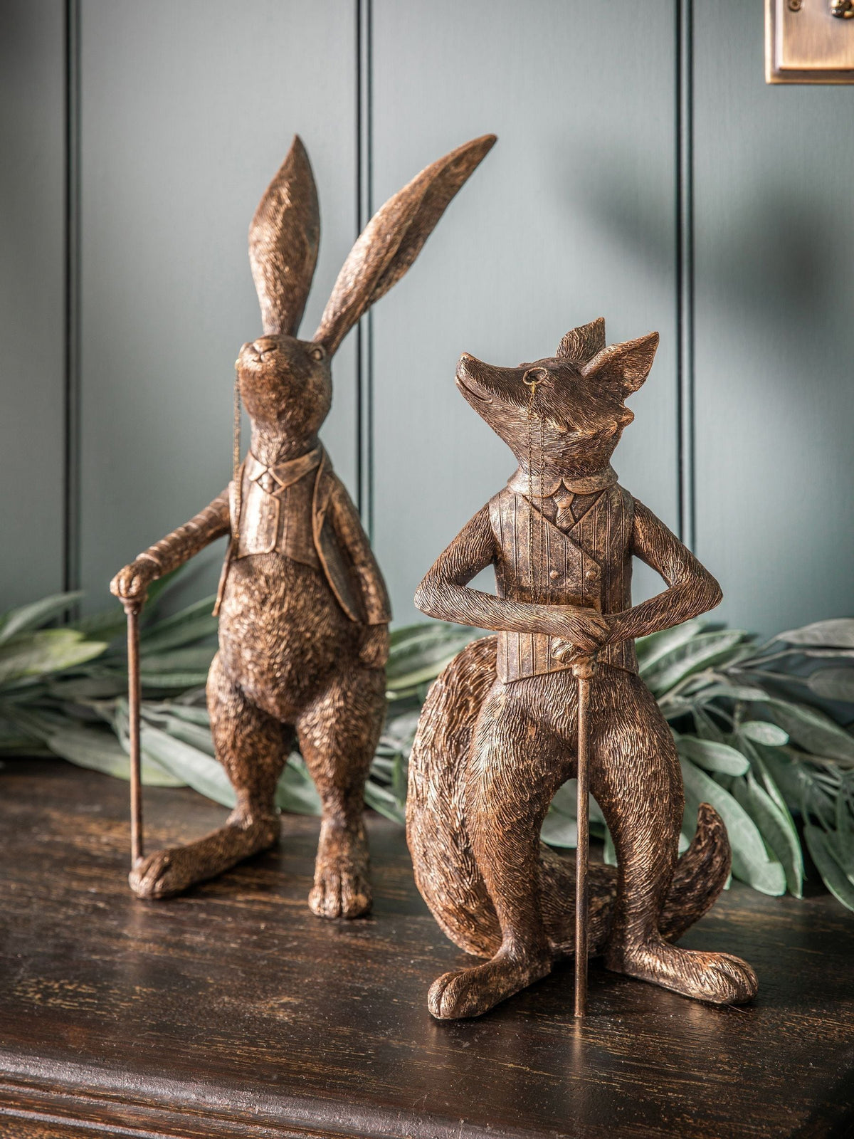 Gallery Home bronze fox sculpture 31.5cm height, UK version