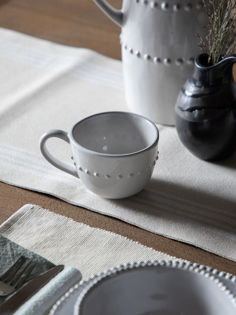 Gallery Home cream earthen beaded ceramic mugs 4 pack, UK version