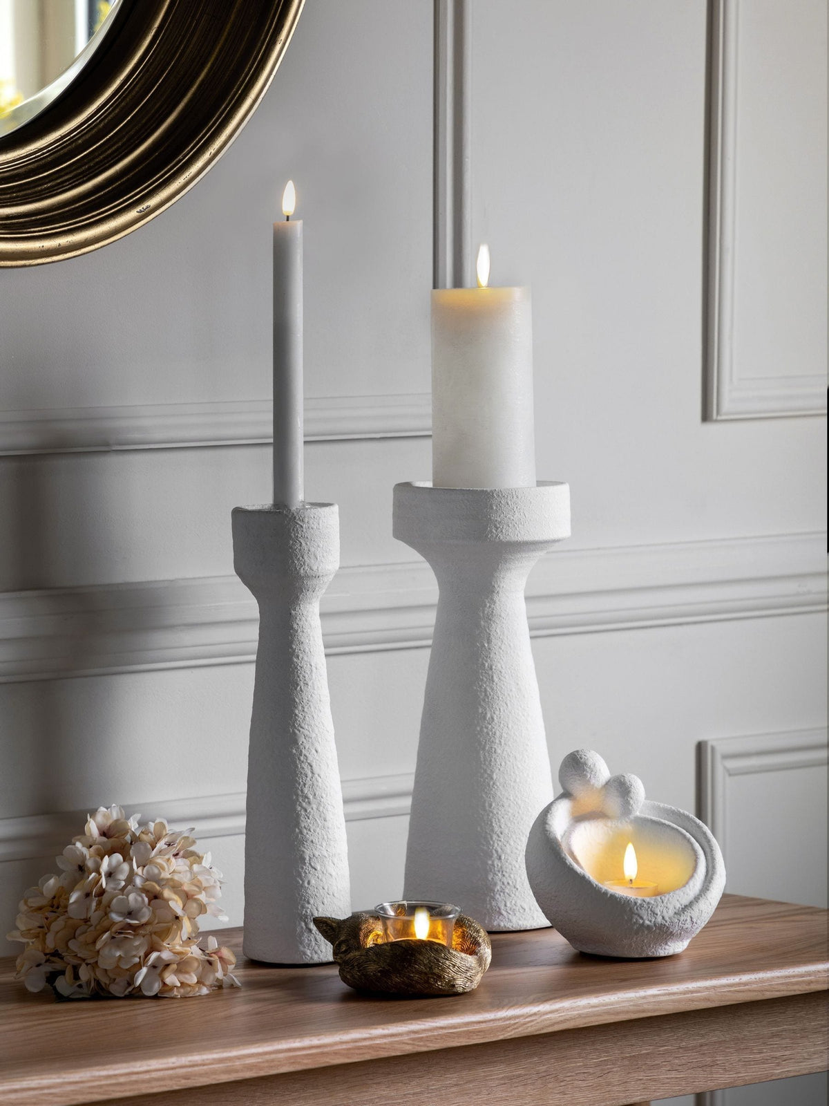 Gallery Home white small lollie candlestick, UK version