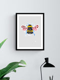 Eleanor Bowmer Black Manchester Bee Framed Art 42x32cm - British product
