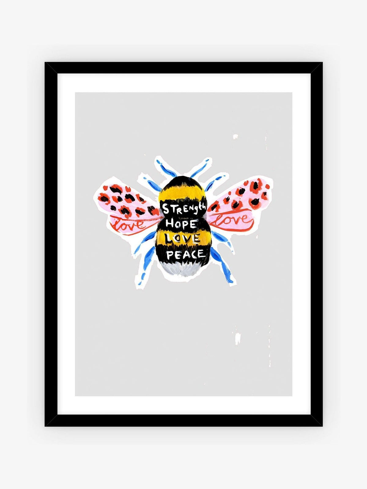 Eleanor Bowmer Black Manchester Bee Framed Art 42x32cm - British product