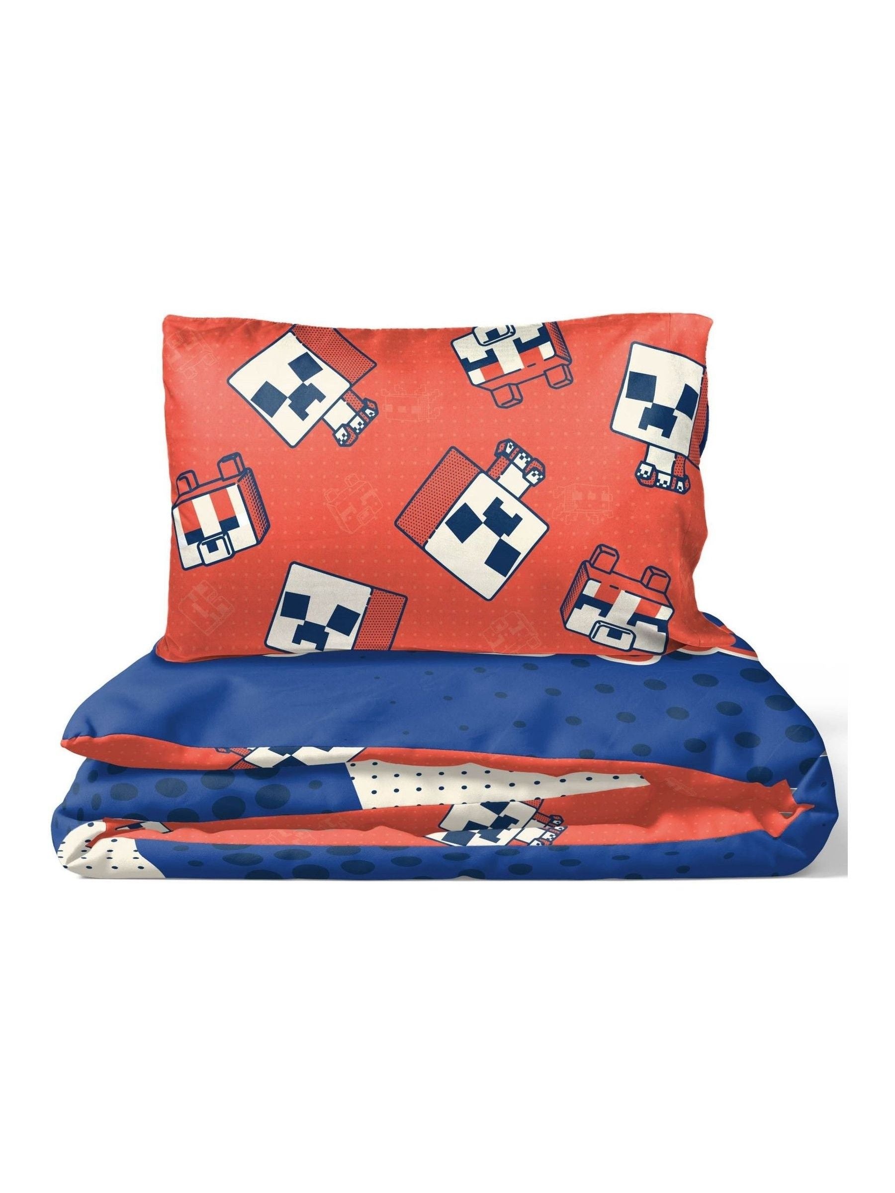 Jay Franco Blue Minecraft Oishi Market Single Duvet Cover Set, UK version