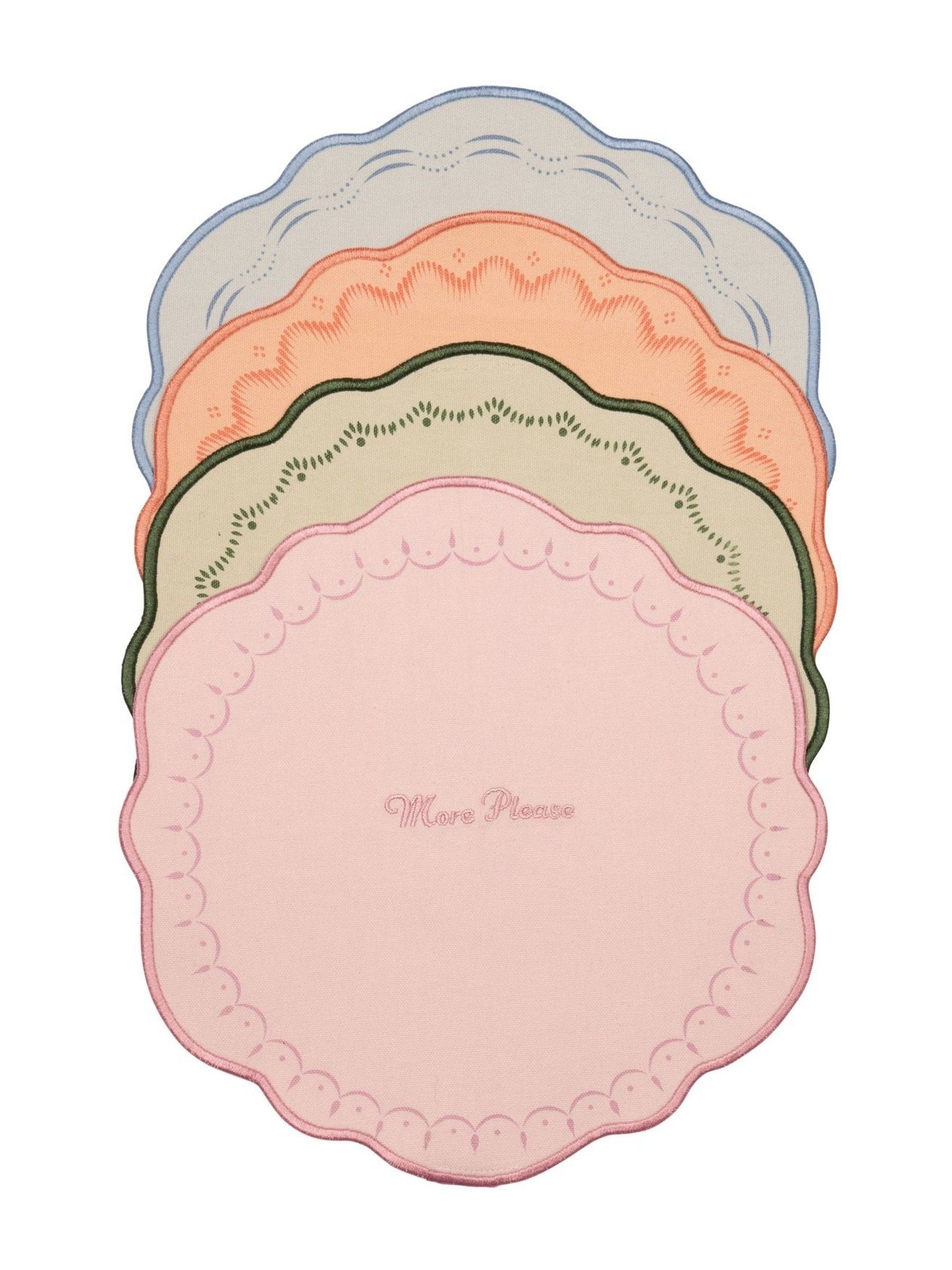 Yvonne Ellen set of 4 pink slogan placemats 32cm (British brand)