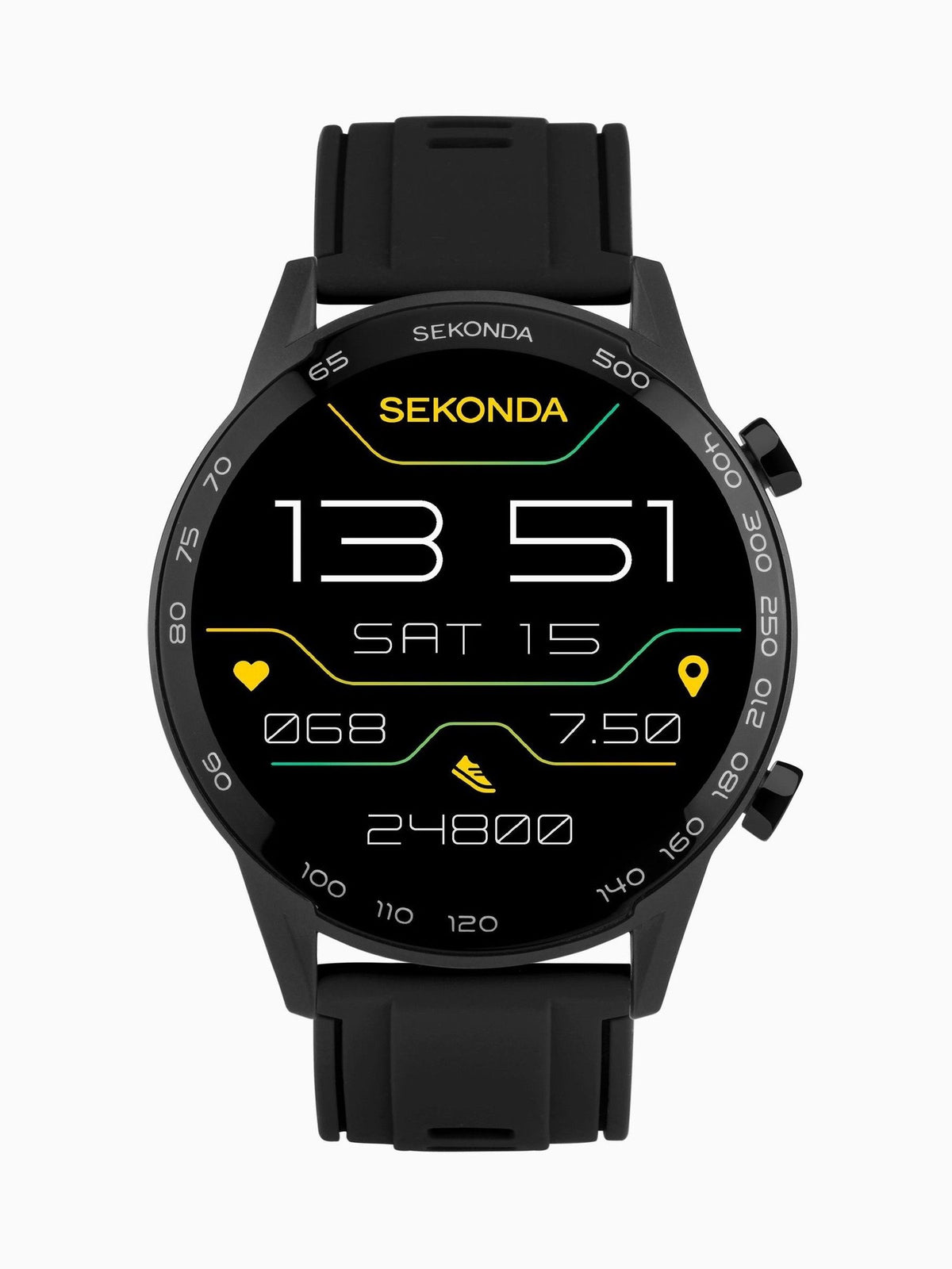 45mm Round Case Smart Watch with Touch Screen and Silicone Strap