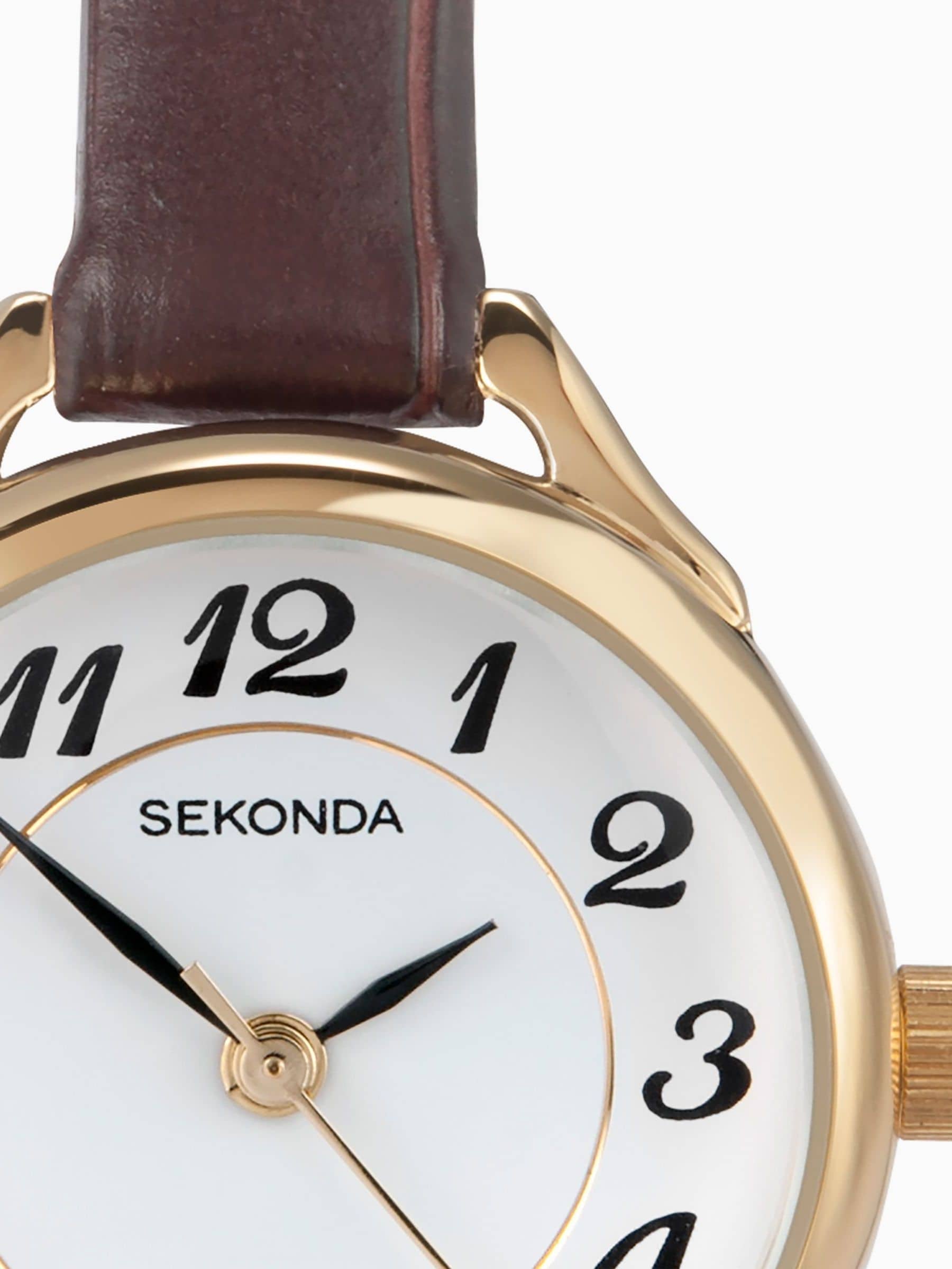 Sekonda Brown Harley leather strap watch 25mm (British brand)