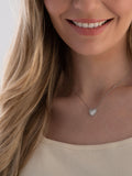 Beaverbrooks cubic zirconia mother of pearl heart necklace 44cm - British product