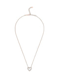 Rose Gold Plated Heart Necklace with Mother of Pearl and Cubic Zirconia 44cm