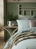 Laura Ashley Green Sage Sweet Alyssum duvet cover and pillowcase set, UK version