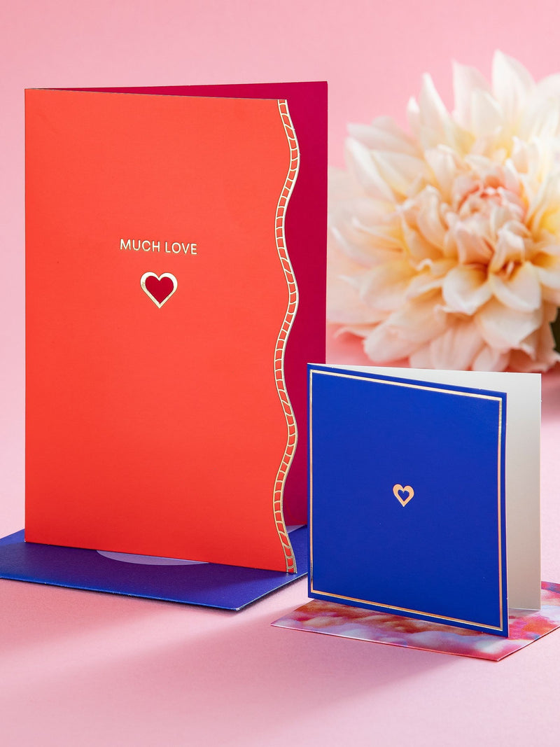 Hallmark Much Love Red Blue Vivid Aura greeting card 17.3x11.9cm, UK version