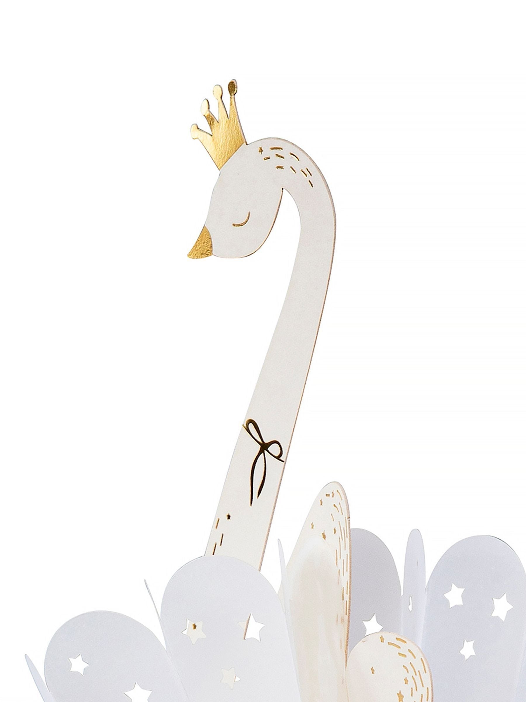 Hallmark White Gold Premium 3D White Swan Greeting Card - Paper Fables