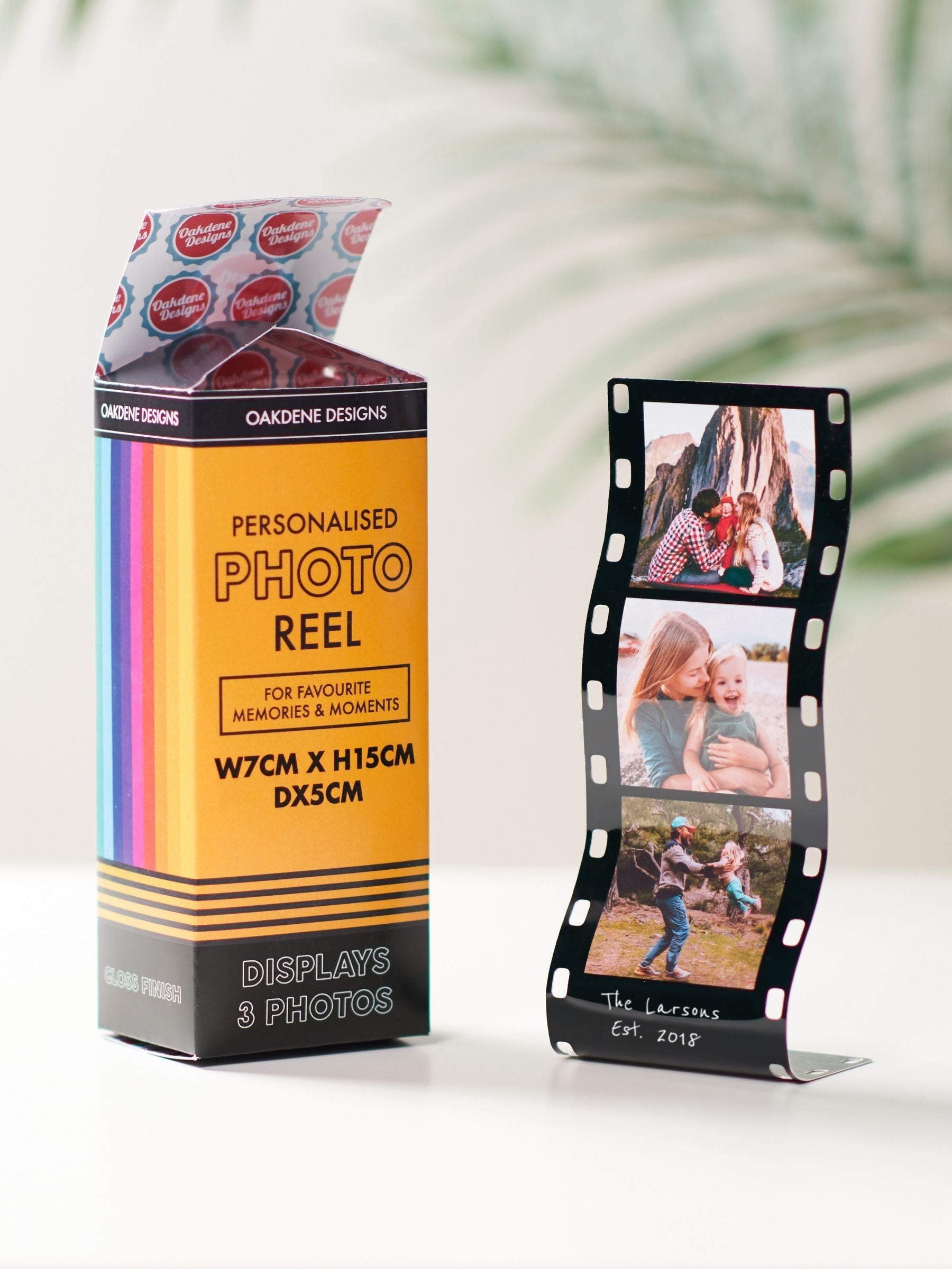 Oakdene personalised metal photo reel, imported from the UK