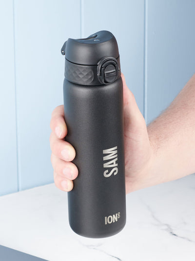 Oakdene ION8 Black Stainless Steel Water Bottle 600ml