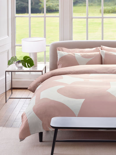 Jasper Conran Pink Floral Leaf 300 Thread Count Cotton Satin Duvet Set