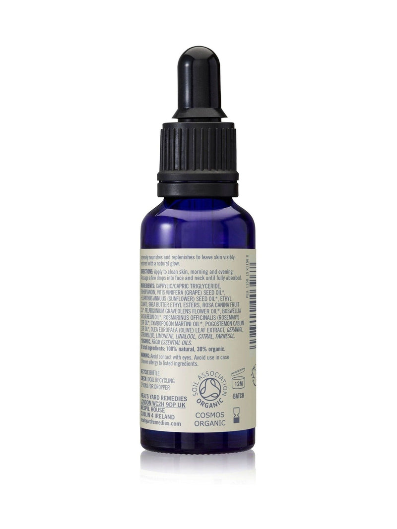 Neals Yard Remedies Wild Rose Glow Facial Oil 28ml, imported from the UK