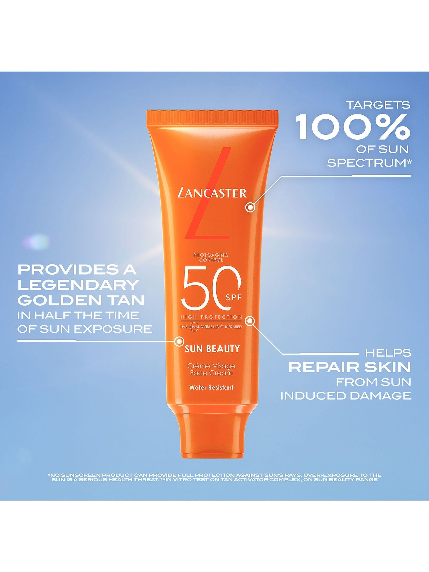 Lancaster Sun Beauty Face Cream SPF30 50ml, UK version